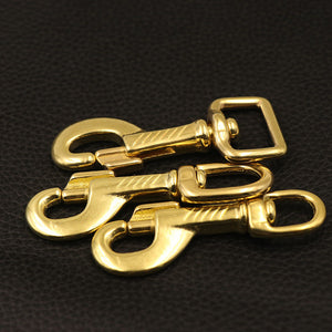 Brass Swivel Eye Trigger Bolt Snap Hook for Webbing Leather Craft Bag Strap Belt Hook Clasp Pet Dog Leashes Clip Heavy Duty