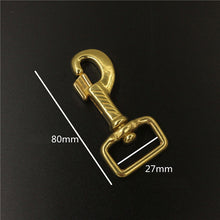 Load image into Gallery viewer, Brass Swivel Eye Trigger Bolt Snap Hook for Webbing Leather Craft Bag Strap Belt Hook Clasp Pet Dog Leashes Clip Heavy Duty