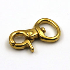 C 1pcs Brass bag snap hook swivel eye fob clip lobster claw trigger clasp for Leather Craft bag strap belt webbing keychain