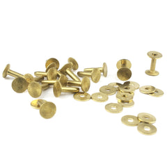 B 20pcs High quality Solid Brass rivets & burrs 1/2" leather craft belt luggage rivets studs Permanent Tack Fasteners