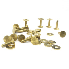 B 20pcs High quality Solid Brass rivets & burrs 1/2" leather craft belt luggage rivets studs Permanent Tack Fasteners