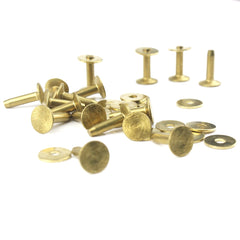 B 20pcs High quality Solid Brass rivets & burrs 1/2" leather craft belt luggage rivets studs Permanent Tack Fasteners