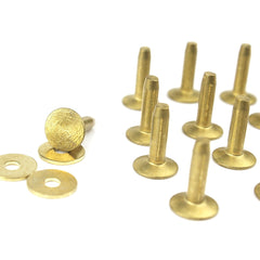 B 20pcs High quality Solid Brass rivets & burrs 1/2" leather craft belt luggage rivets studs Permanent Tack Fasteners