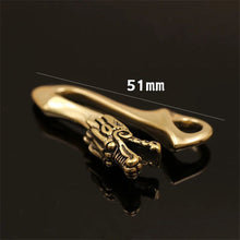 Load image into Gallery viewer, Solid Brass Belt U Hook Skull Dragon Bamboo Fish Hook Fob clip Keychain Key Ring Wallet Chain Hook Leather Craft Decor 4 styles