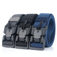 Elastic Belt Hard ABS Magnetic Buckle Men Military Tactical Belt High Strength Elastic Nylon Soft No Hole Army Belt