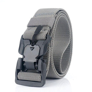 Elastic Belt Hard ABS Magnetic Buckle Men Military Tactical Belt High Strength Elastic Nylon Soft No Hole Army Belt