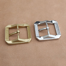 Cargar imagen en el visor de la galería, 1pcs Solid  Brass 4cm Belt Buckle End Heel Bar Buckle Single/ Double Pin Heavy-duty for Leather Craft Strap Webbing Dog Collar