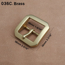 Carica l&#39;immagine nel visualizzatore di Gallery, 1pcs Solid  Brass 4cm Belt Buckle End Heel Bar Buckle Single/ Double Pin Heavy-duty for Leather Craft Strap Webbing Dog Collar