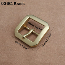 Carregar imagem no visualizador da galeria, 1pcs Solid  Brass 4cm Belt Buckle End Heel Bar Buckle Single/ Double Pin Heavy-duty for Leather Craft Strap Webbing Dog Collar