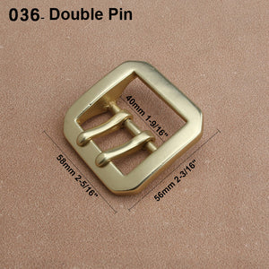 1pcs Solid  Brass 4cm Belt Buckle End Heel Bar Buckle Single/ Double Pin Heavy-duty for Leather Craft Strap Webbing Dog Collar