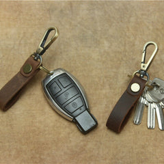 Real Cowhide Genuine Leather Keychain Pocket for Car Key Clip Ring Buckle Women Men Handmade Crafts Accessories Gift Brand New