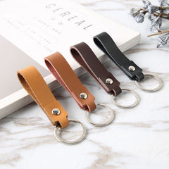 4 Pcs/lot Genuine Leather Keychain Holder Pocket for Car Keys Wallet Clip Ring Women Men Handmade Handbags Accessories DIY Gift