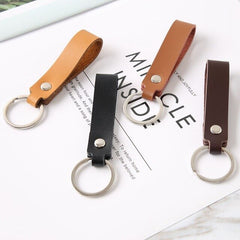 4 Pcs/lot Genuine Leather Keychain Holder Pocket for Car Keys Wallet Clip Ring Women Men Handmade Handbags Accessories DIY Gift