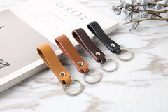 4 Pcs/lot Genuine Leather Keychain Holder Pocket for Car Keys Wallet Clip Ring Women Men Handmade Handbags Accessories DIY Gift