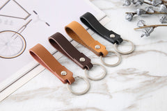 4 Pcs/lot Genuine Leather Keychain Holder Pocket for Car Keys Wallet Clip Ring Women Men Handmade Handbags Accessories DIY Gift