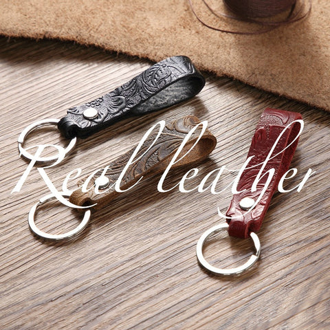 Real Genuine Leather Keychain Pocket for Car Keys Wallet Clip Ring Women Men Handmade Handbags Accessories DIY Gift 2020 New