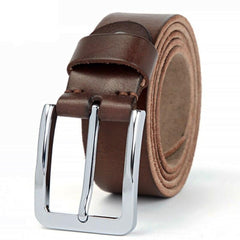 cowhide men's belt hard solid metal buckle soft original cowhide belt for men 3.8cm leather jeans belt