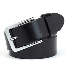 Cargar imagen en el visor de la galería, cowhide men&#39;s belt hard solid metal buckle soft original cowhide belt for men 3.8cm leather jeans belt