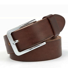 Load image into Gallery viewer, cowhide men&#39;s belt hard solid metal buckle soft original cowhide belt for men 3.8cm leather jeans belt