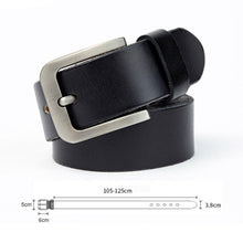 Cargar imagen en el visor de la galería, Men&#39;s Belt Premium Original Leather Sturdy Metal Pin Buckle Jeans Belt for Men Vintage Design Brown Belt Men&#39;s Gift