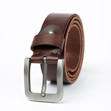 Load image into Gallery viewer, Men&#39;s Belt Premium Original Leather Sturdy Metal Pin Buckle Jeans Belt for Men Vintage Design Brown Belt Men&#39;s Gift