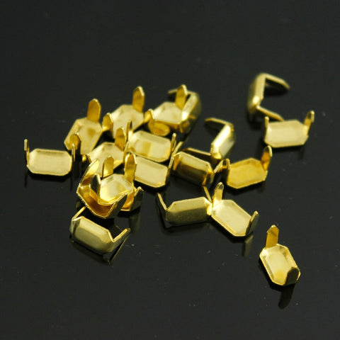 B 20 Pcs Brass Leather Staples Two Prong for Belt Loops Keeper Connect Craft Fastener Hardware Accessories