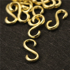 C 1 piece Solid Brass Cast S Shape Hook Leather Craft Belt Bracelet Hardware Wallet Key Chain Fob Clip High Quality Accessories
