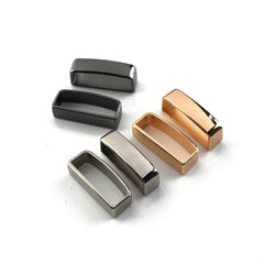 2 Pcs Metal Belt Keeper D Shape Belt Strap Loop Ring Buckle Parts for Leather Craft Bag Strap Belt 40mm