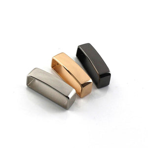 2 Pcs Metal Belt Keeper D Shape Belt Strap Loop Ring Buckle Parts for Leather Craft Bag Strap Belt 40mm