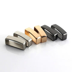 2 Pcs Metal Belt Keeper D Shape Belt Strap Loop Ring Buckle Parts for Leather Craft Bag Strap Belt 40mm