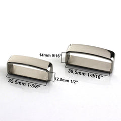 2 Pcs Metal Belt Keeper D Shape Belt Strap Loop Ring Buckle Parts for Leather Craft Bag Strap Belt 40mm