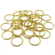 Load image into Gallery viewer, Solid Brass Split Rings Double Loop Keyring 10-35mm Keychain Keys Holder DIY Leather Craft hardware