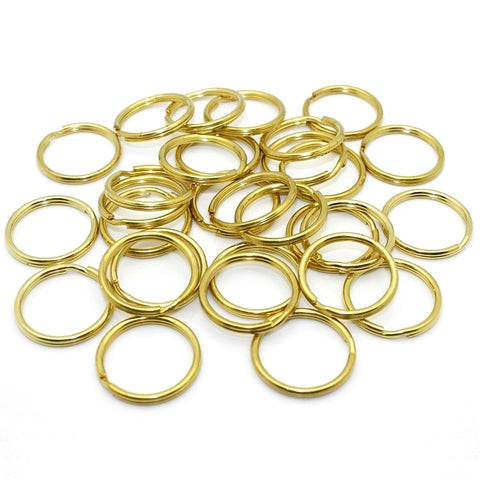 Solid Brass Split Rings Double Loop Keyring 10-35mm Keychain Keys Holder DIY Leather Craft hardware