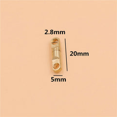 B 2Pcs Solid Brass Swivel Eye Rotating Connector for Keychain Round Circle Key Ring