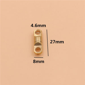 B 2Pcs Solid Brass Swivel Eye Rotating Connector for Keychain Round Circle Key Ring