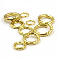 C 50pcs Solid brass Open O ring seam Round jump ring Garments shoes Leather craft bag Jewelry findings repair connectors