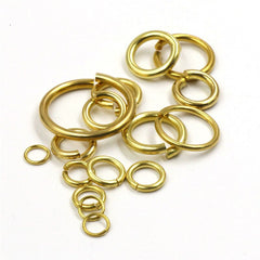 C 50pcs Solid brass Open O ring seam Round jump ring Garments shoes Leather craft bag Jewelry findings repair connectors