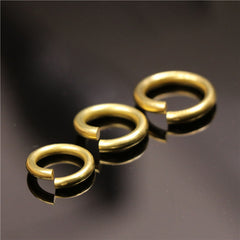 C 50pcs Solid brass Open O ring seam Round jump ring Garments shoes Leather craft bag Jewelry findings repair connectors