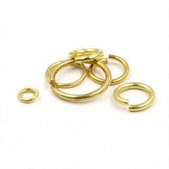 C 50pcs Solid brass Open O ring seam Round jump ring Garments shoes Leather craft bag Jewelry findings repair connectors