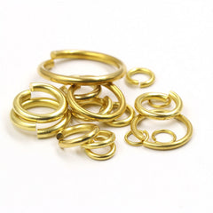 C 50pcs Solid brass Open O ring seam Round jump ring Garments shoes Leather craft bag Jewelry findings repair connectors