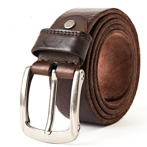 Men Belt leather Casual Belts Vintage Handmade Design Pin Buckle Genuine Leather Belts Male Waistband