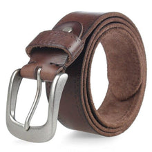 Load image into Gallery viewer, Cowhide Men&#39;s Belt Alloy Pin Buckle Natural Leather Non-layered Jeans Belt Used For Men