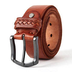 Men's Belt Alloy Pin Buckle Genuine Leather Casual Belt For Men's Soft No Interlaye Belt 616