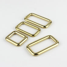 Afbeelding in Gallery-weergave laden, C Solid brass square ring buckles cast seamless rectangle rings leather craft bag strap buckle garment belt luggage purse DIY