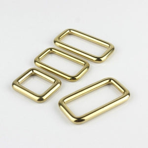 C Solid brass square ring buckles cast seamless rectangle rings leather craft bag strap buckle garment belt luggage purse DIY