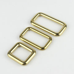 C Solid brass square ring buckles cast seamless rectangle rings leather craft bag strap buckle garment belt luggage purse DIY