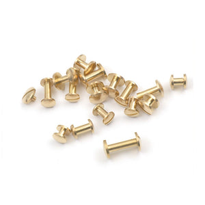 B 10pcs Solid Brass Binding Chicago Screws Nail Stud Rivets For Photo Album Leather Craft Studs Belt Wallet Fasteners 8mm Dome Cap