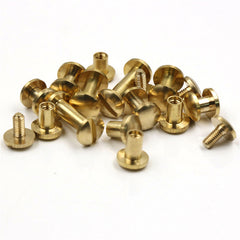 B 10pcs Solid Brass Binding Chicago Screws Nail Stud Rivets For Photo Album Leather Craft Studs Belt Wallet Fasteners 8mm Dome Cap