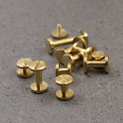 B 10pcs Solid Brass Binding Chicago Screws Nail Stud Rivets For Photo Album Leather Craft Studs Belt Wallet Fasteners 10mm cap