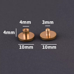 B 10pcs Solid Brass Binding Chicago Screws Nail Stud Rivets For Photo Album Leather Craft Studs Belt Wallet Fasteners 10mm cap